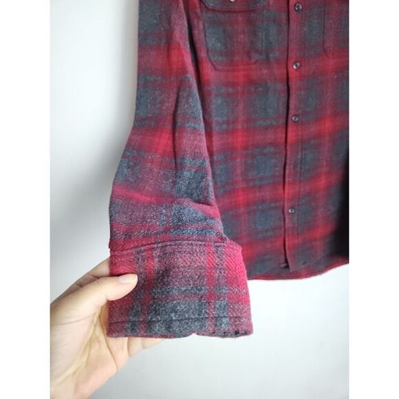 Orvis Red & Grey Plaid Flannel Cotton Blend Shacket(Jacket/Shirt) size Large - Picture 4 of 11